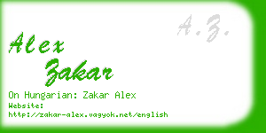 alex zakar business card
